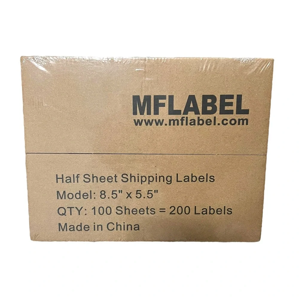 200 Shipping Labels Self‎ Adhesive HALF SHEET 8.5 x 5.5 Blank 2 Labels Per Sheet